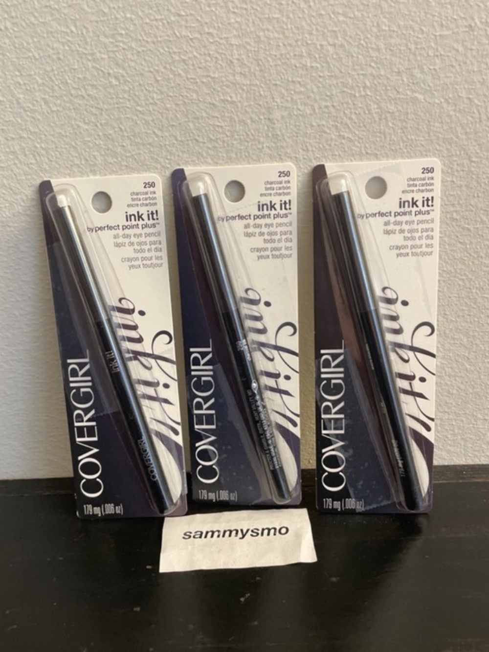Covergirl Ink It Perfect Point Plus Pencil Eyeliner # 250 Charcoal Ink x3 old
